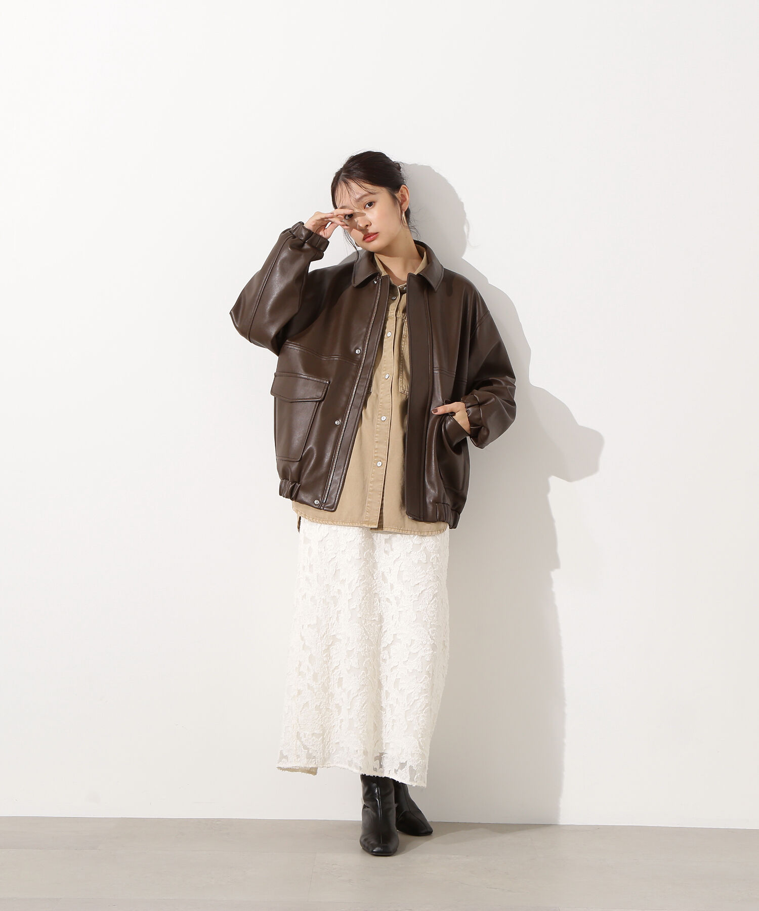  「カットジャガードナロースカート」|スカート|