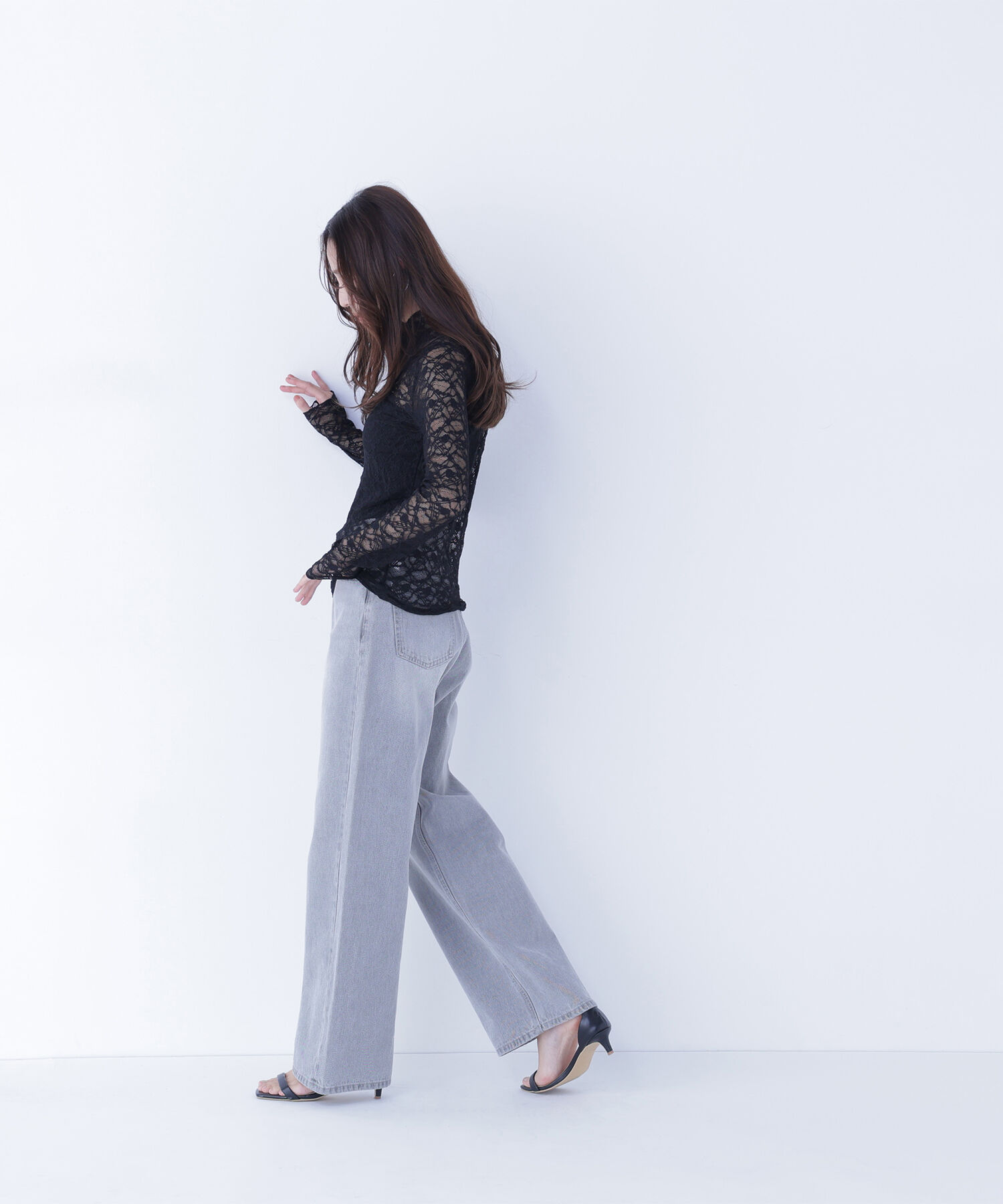  「レースハイネックカットソー」|Tシャツ・カットソー|