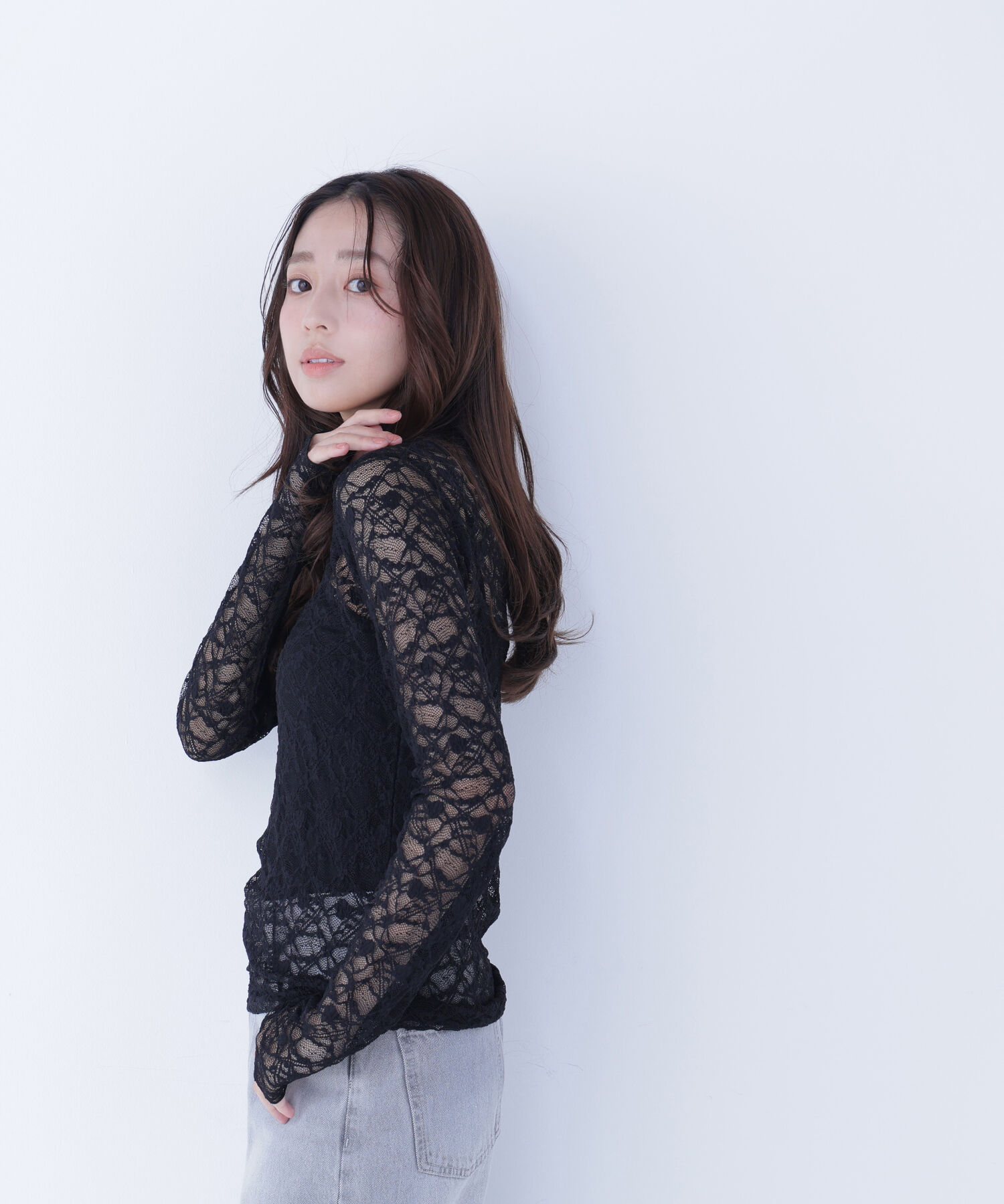  「レースハイネックカットソー」|Tシャツ・カットソー|