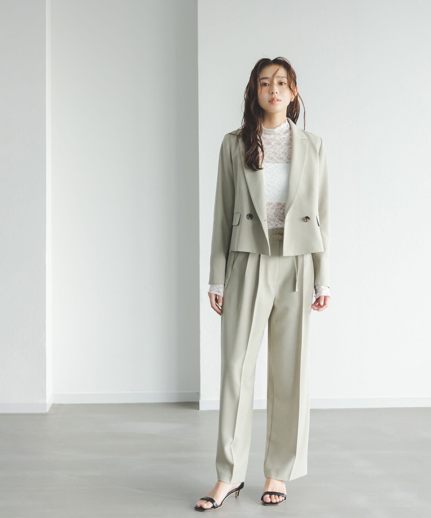  「レースハイネックカットソー」|Tシャツ・カットソー|