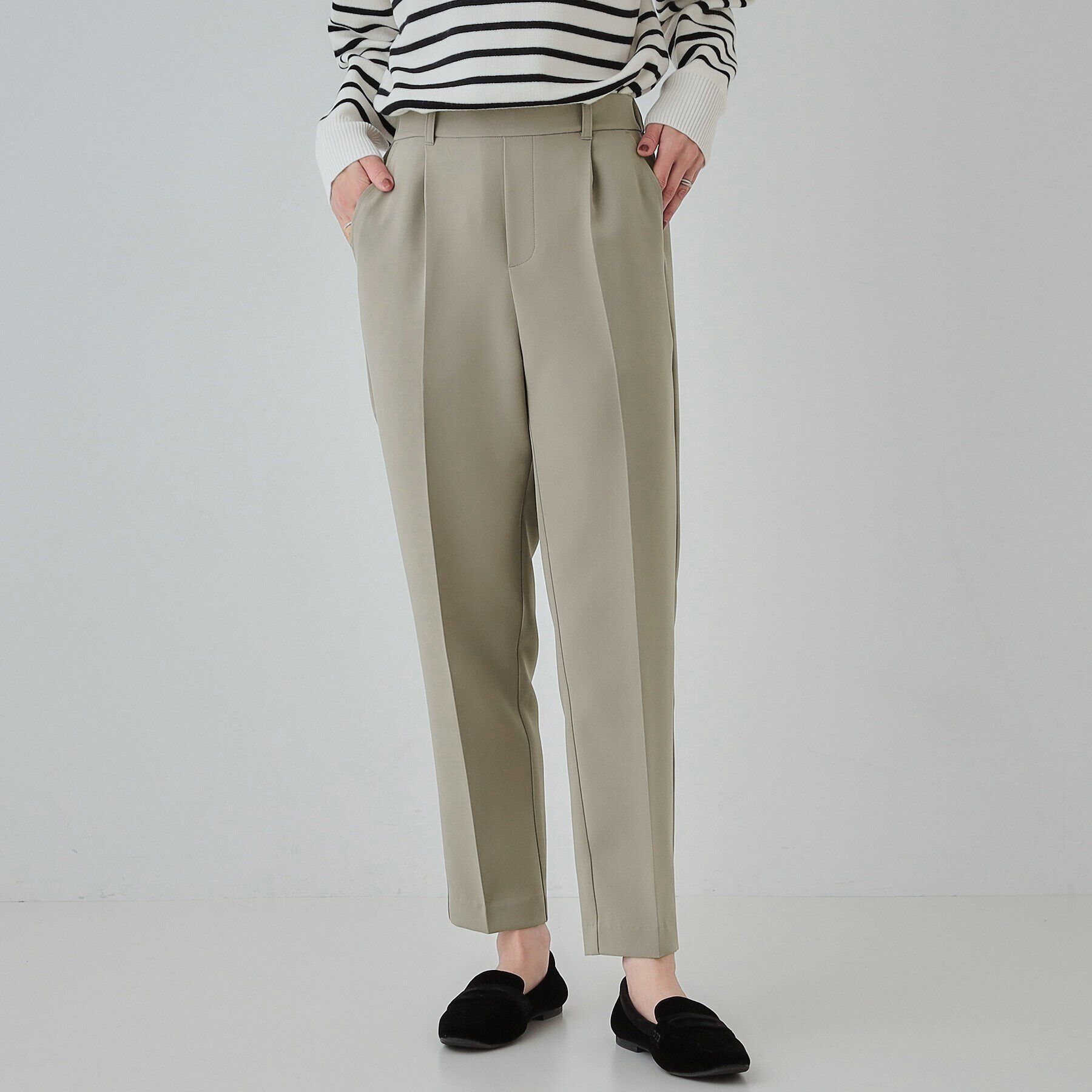 SHOO･LA･RUE「【SS-3L/洗える/通勤・セレモニーにも】しなやかな身のこなしが叶う ストレッチテーパードパンツ」|その他|トープ(054)