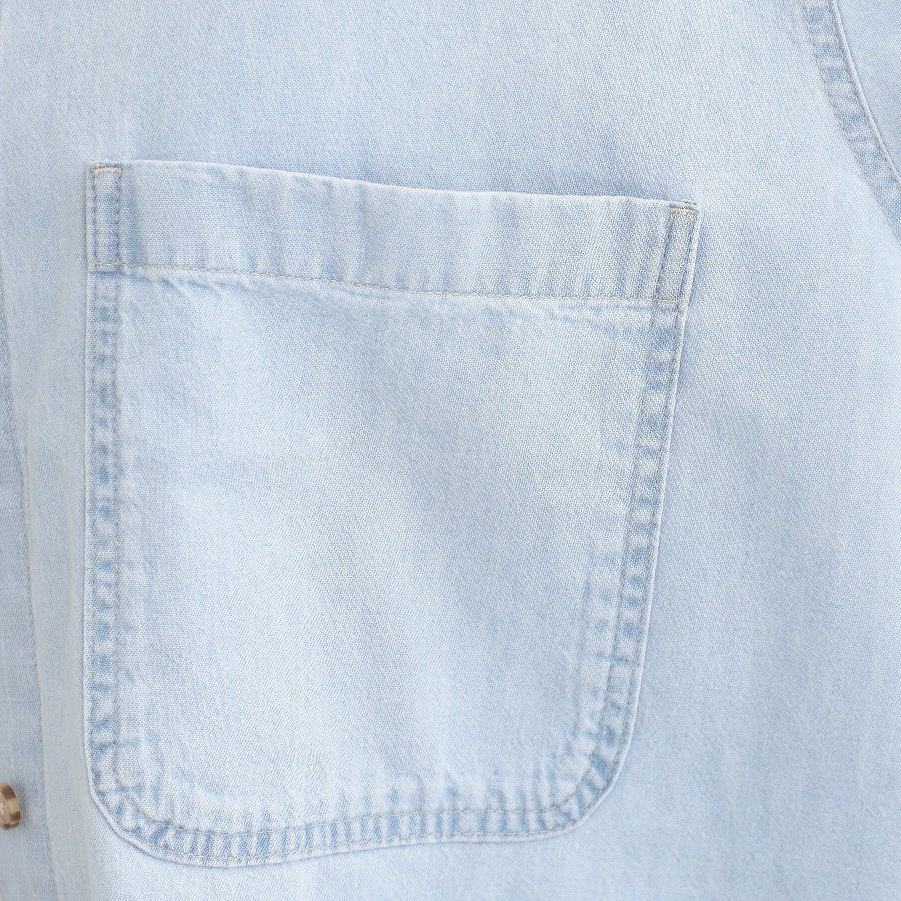 SHOO･LA･RUE「【洗える/S-LL】BIGポケット オーバーサイズデニムシャツ」|シャツ・ブラウス|