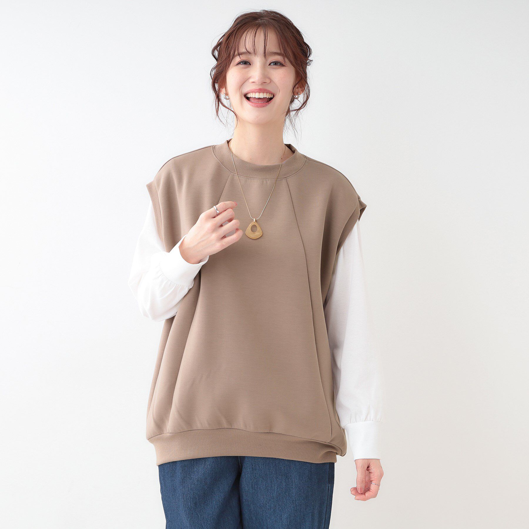 SHOO･LA･RUE「【洗える/S-LL/2点セット】コクーンベストセット」|Tシャツ・カットソー|