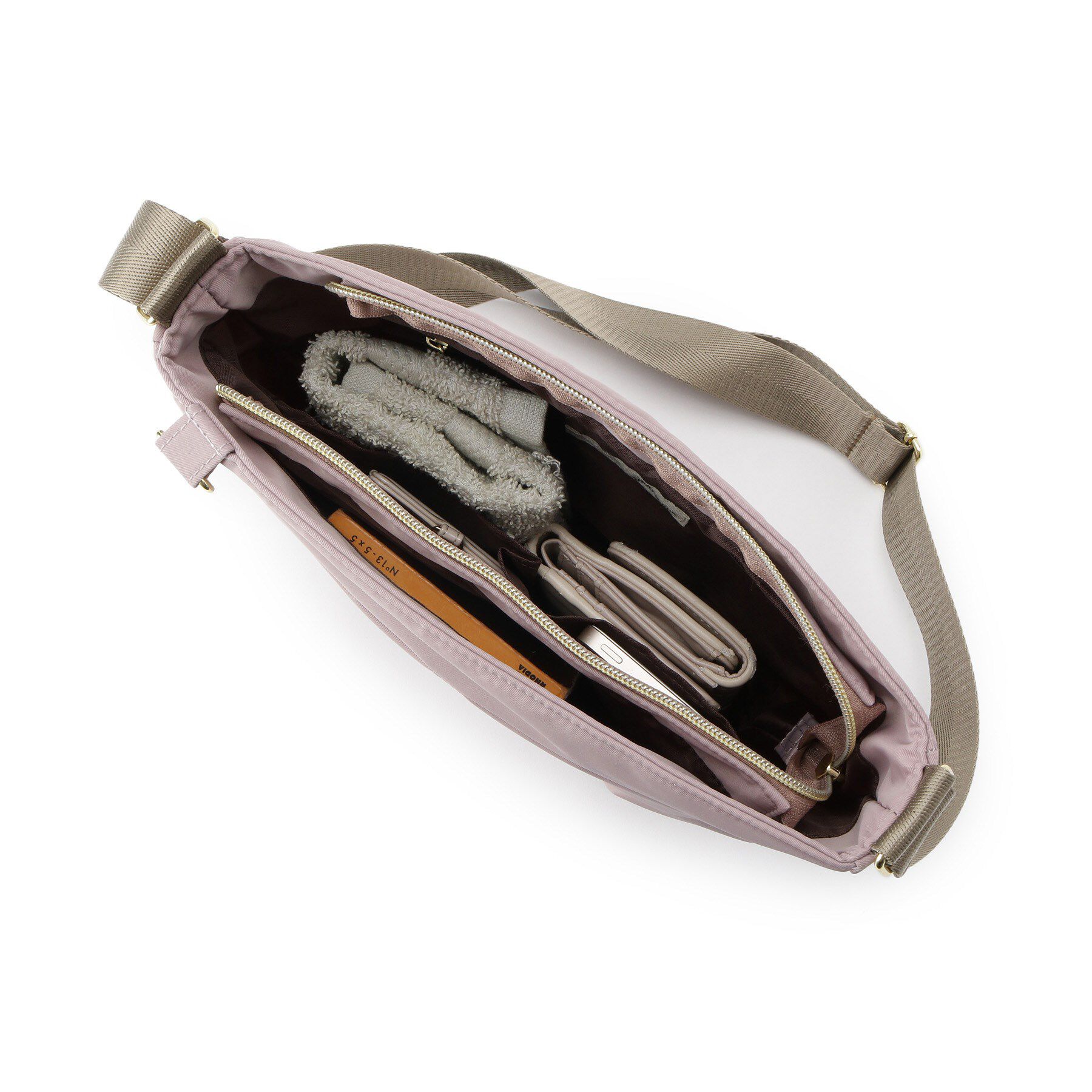 SHOO･LA･RUE「【撥水】フロントポケットハーフムーンショルダーバッグ」|ショルダー・メッセンジャー|