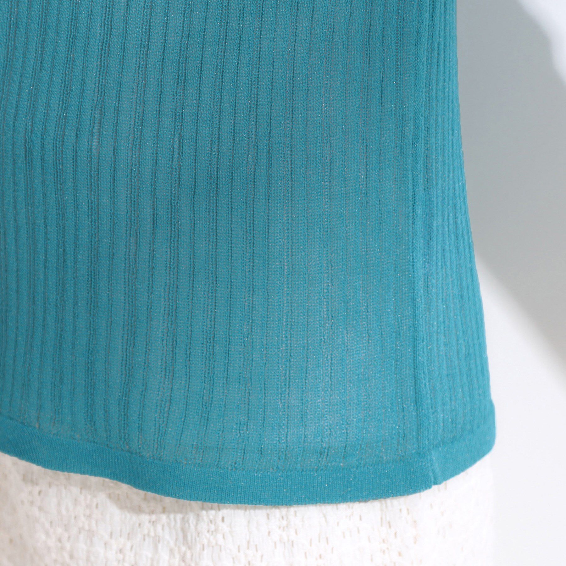 SHOO･LA･RUE「【洗える/S-LL】大人のシアー感 キラキラ リブニット」|ニット・セーター|