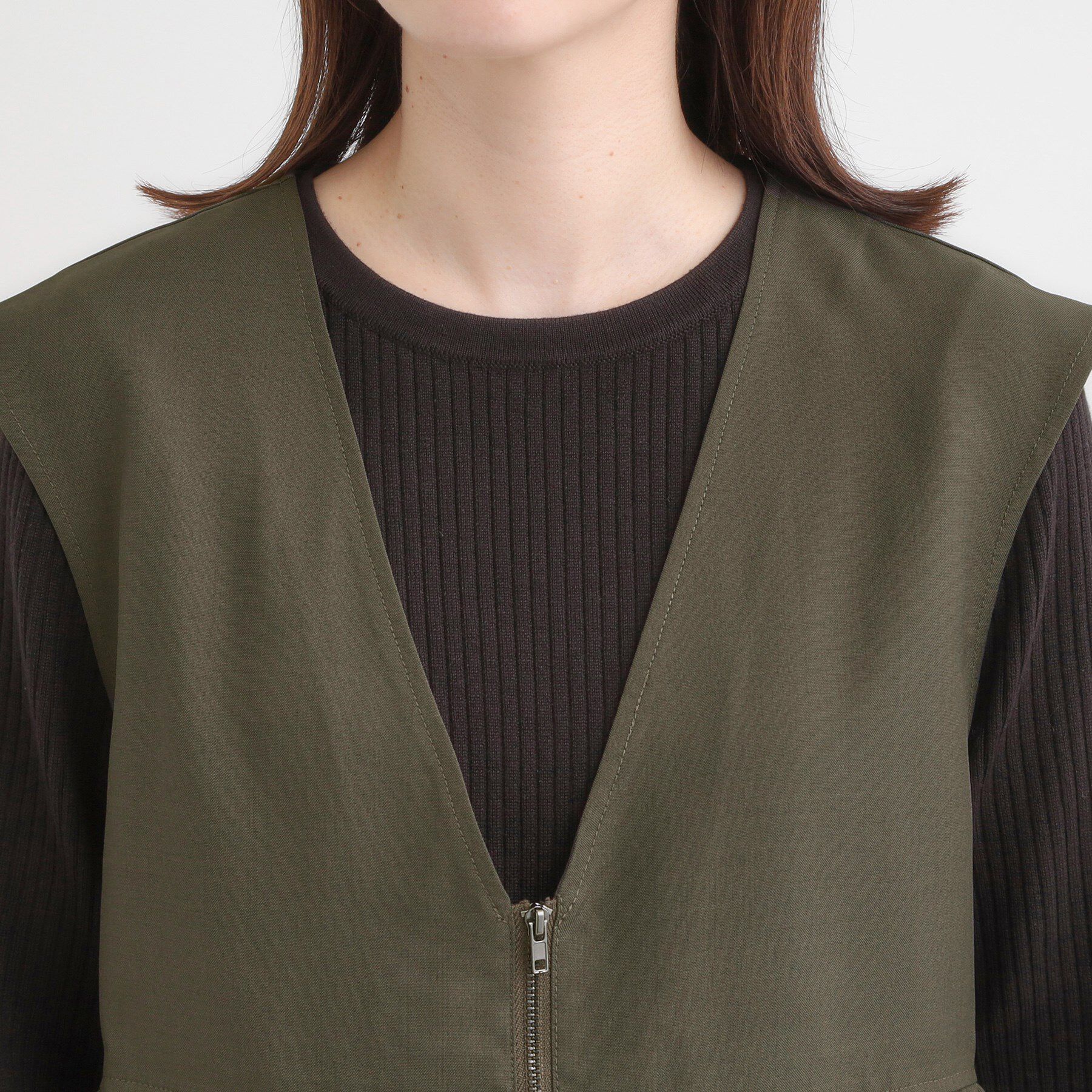 SHOO･LA･RUE「【S-LL】美シルエット 裾バルーンシルエットジレ」|ベスト・ジレ|