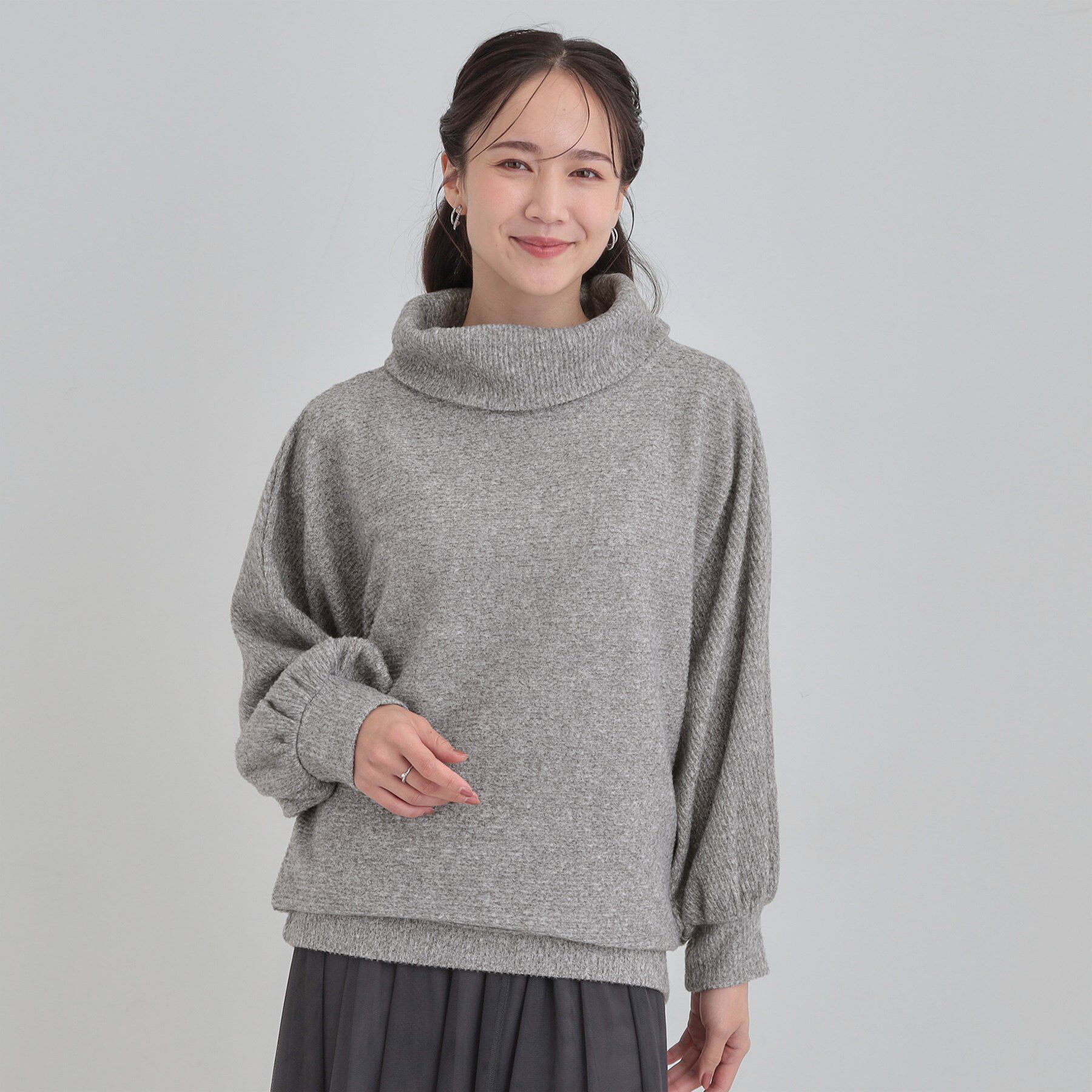 SHOO･LA･RUE「お顔周りをスッキリ見せるオフタートルリブドルマン」|Tシャツ・カットソー|