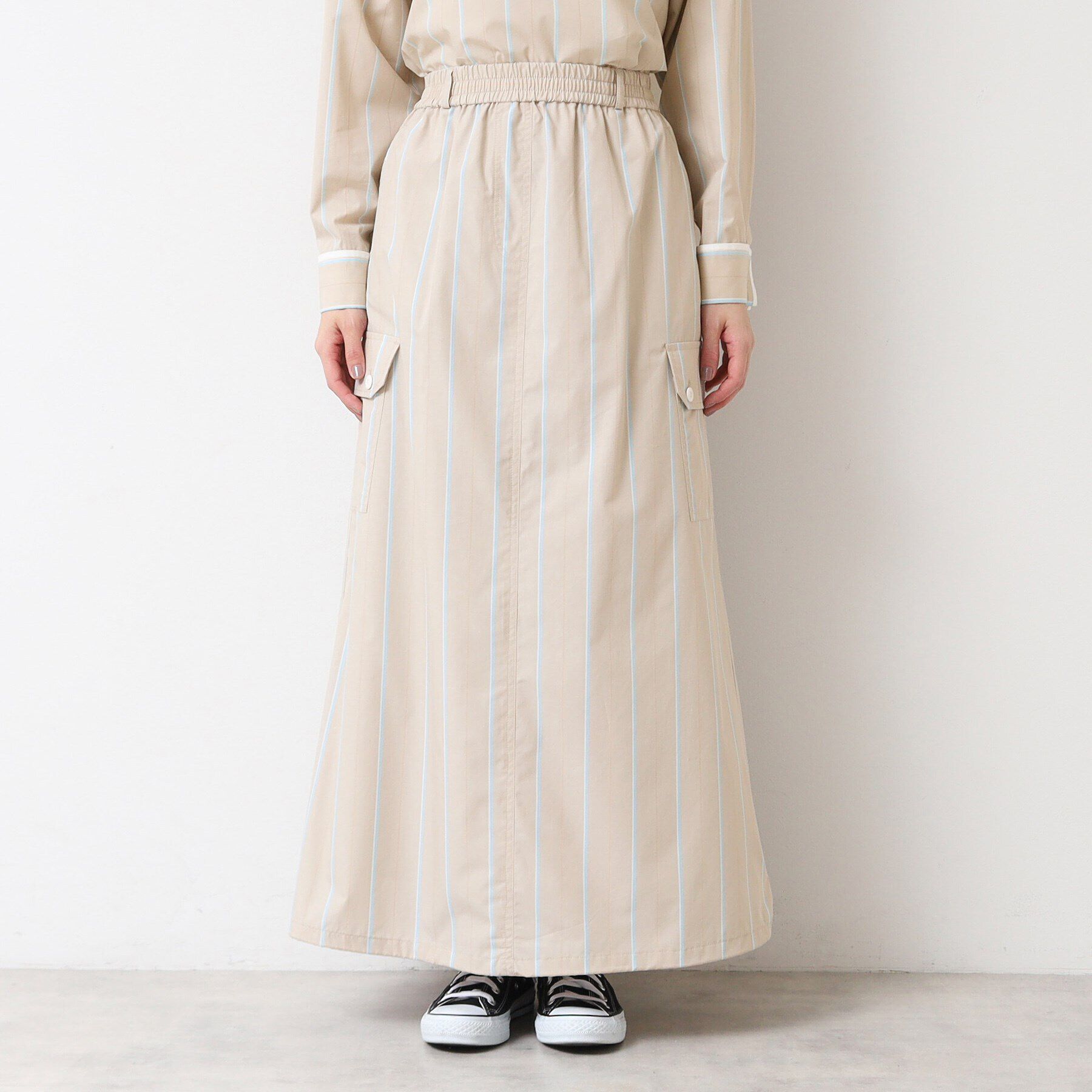 Dessin「【洗える・ウエストゴム】スピンドル付ストライプスカート（S～L）」|スカート|