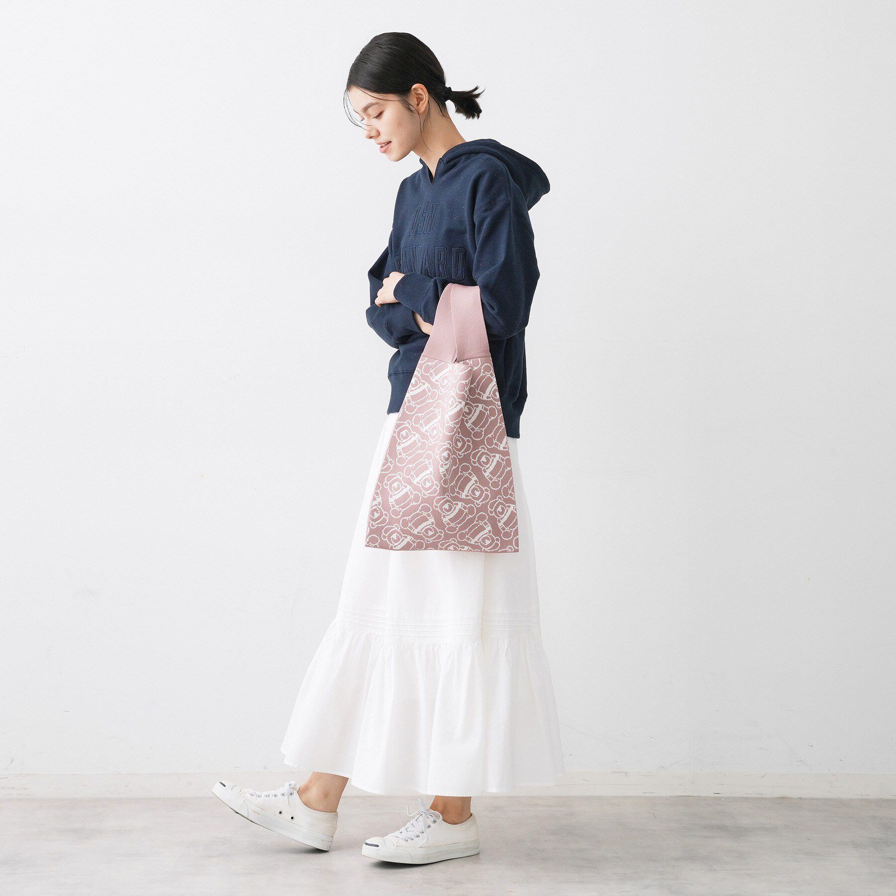 Dessin「【マシンウォッシャブル】Deddyジャガードニットバッグ」|トートバッグ|