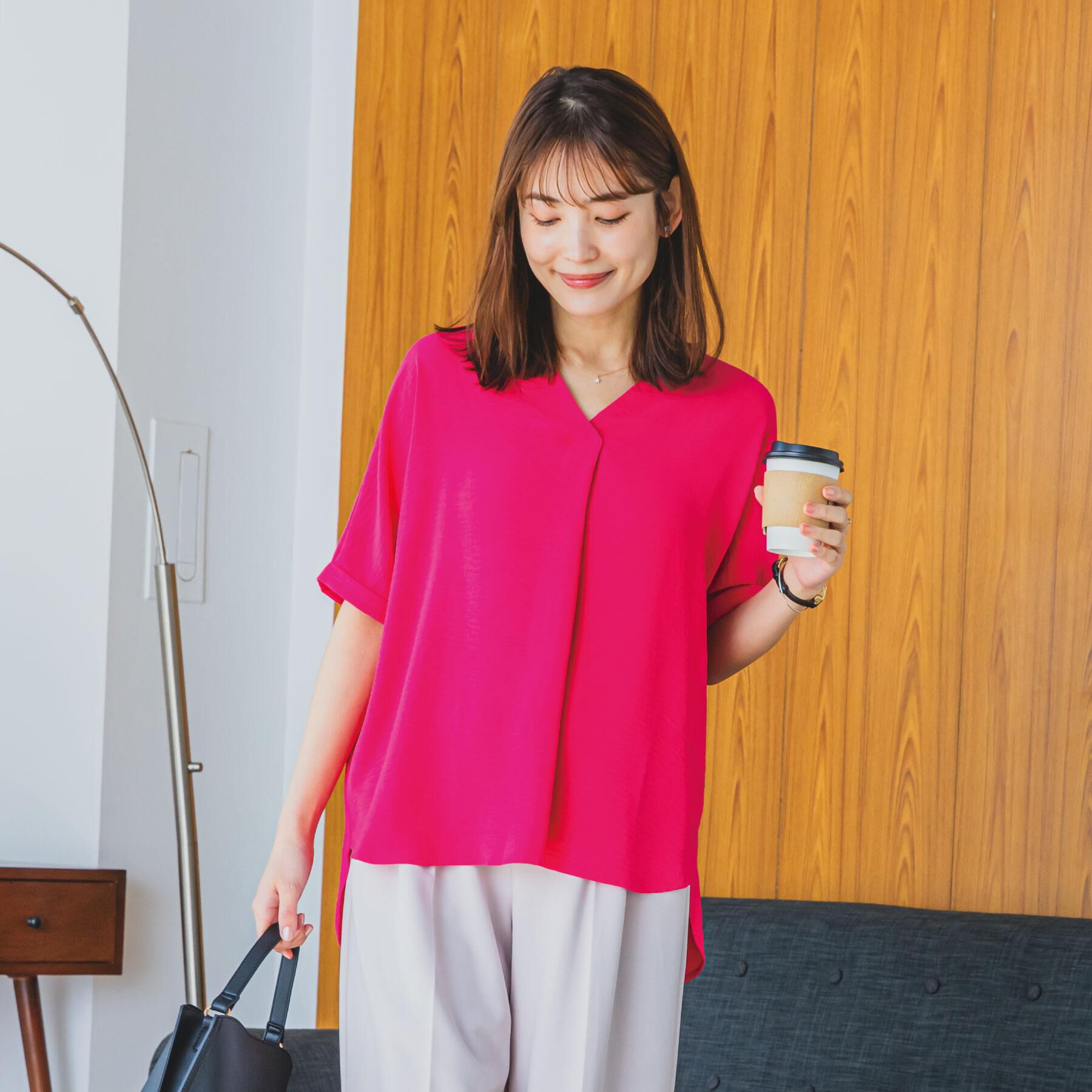 ITS&rsquo;DEMO「【接触冷感／吸水速乾／洗濯機OK】イージーケアスキッパーブラウス＜ラク服シリーズ＞」|シャツ・ブラウス|