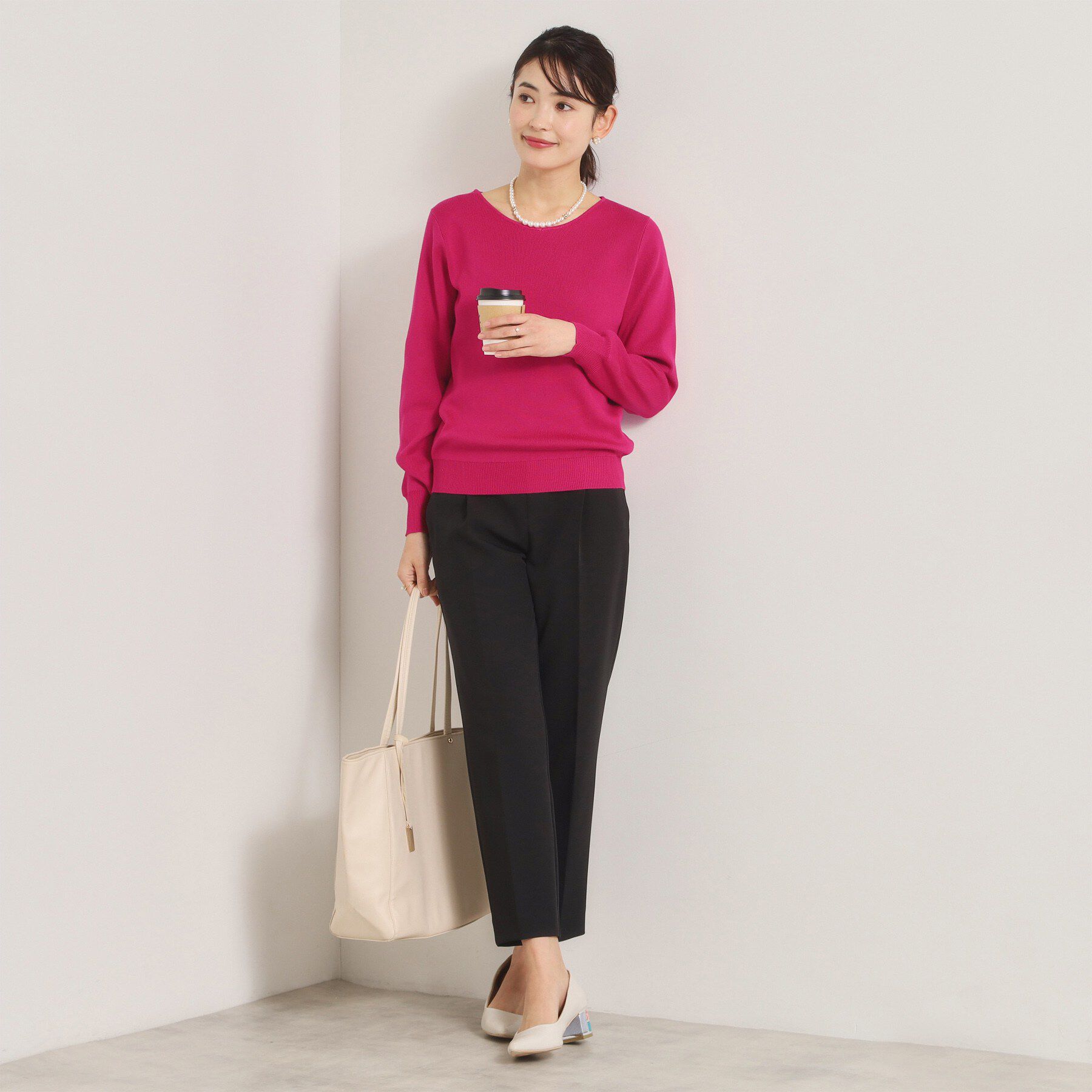 ITS&rsquo;DEMO「【洗濯機OK】花粉防止Vネックニット」|ニット・セーター|