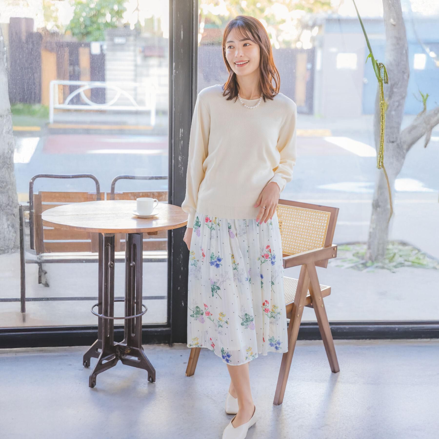 ITS&rsquo;DEMO「【洗濯機OK】花粉防止Vネックニット」|ニット・セーター|