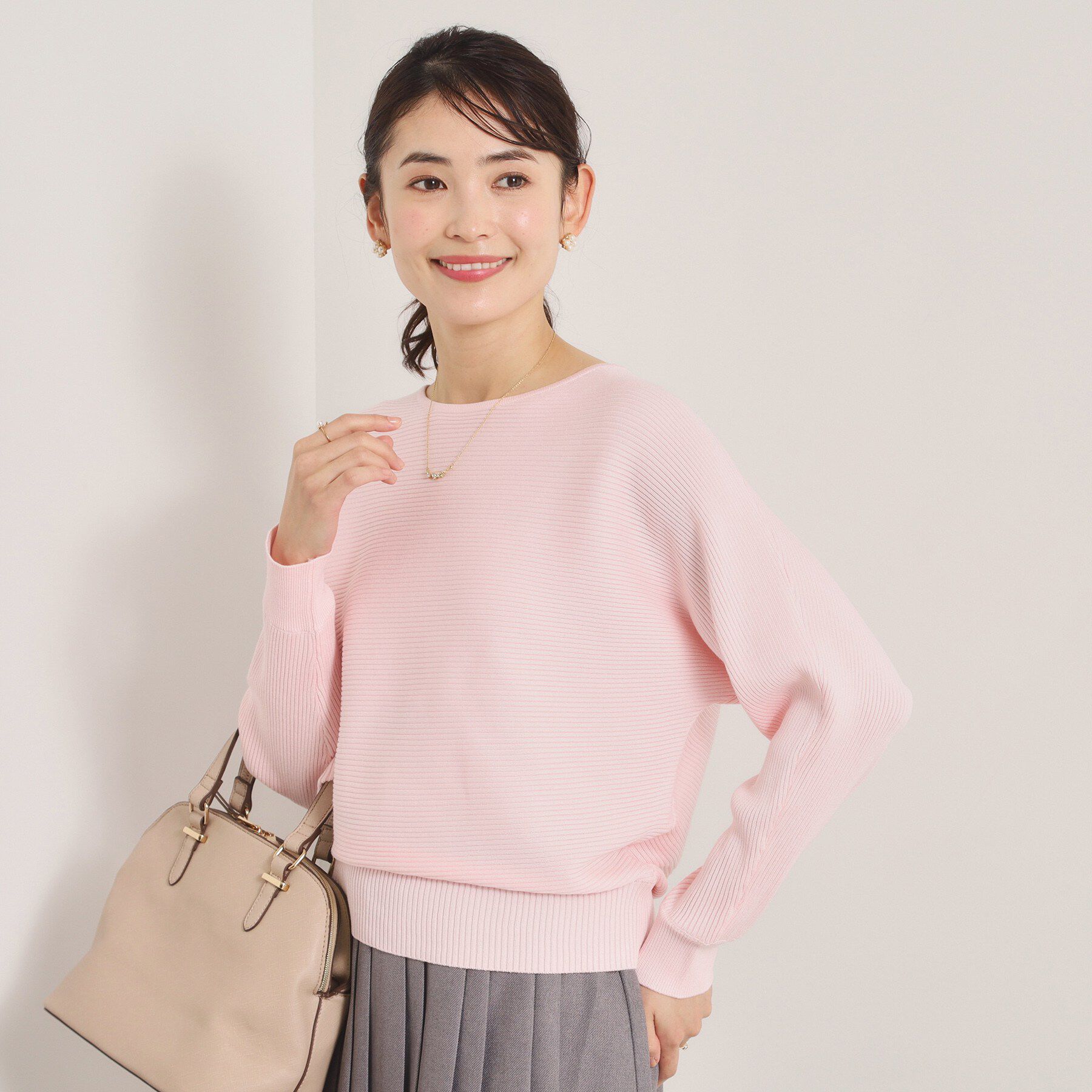 ITS&rsquo;DEMO「【洗濯機OK】花粉防止リブドルマンニット」|ニット・セーター|ライトピンク(070