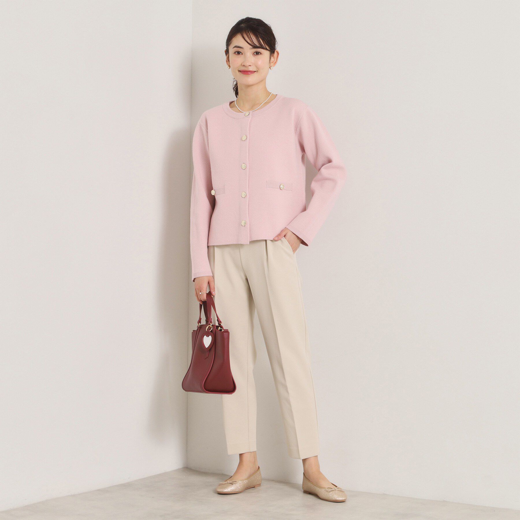 ITS&rsquo;DEMO「【花粉防止／手洗い可】ニットジャケット」|ノーカラージャケット|