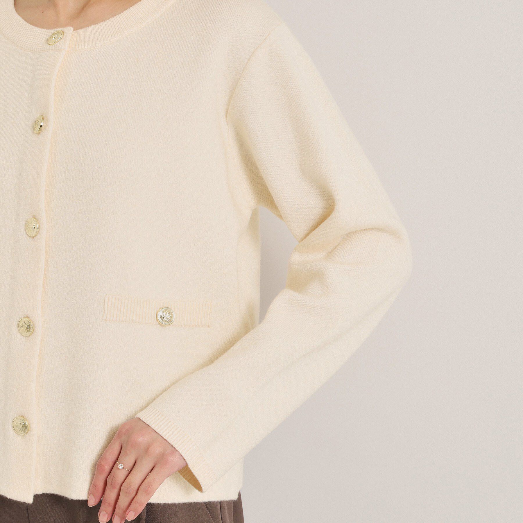 ITS&rsquo;DEMO「【花粉防止／手洗い可】ニットジャケット」|ノーカラージャケット|