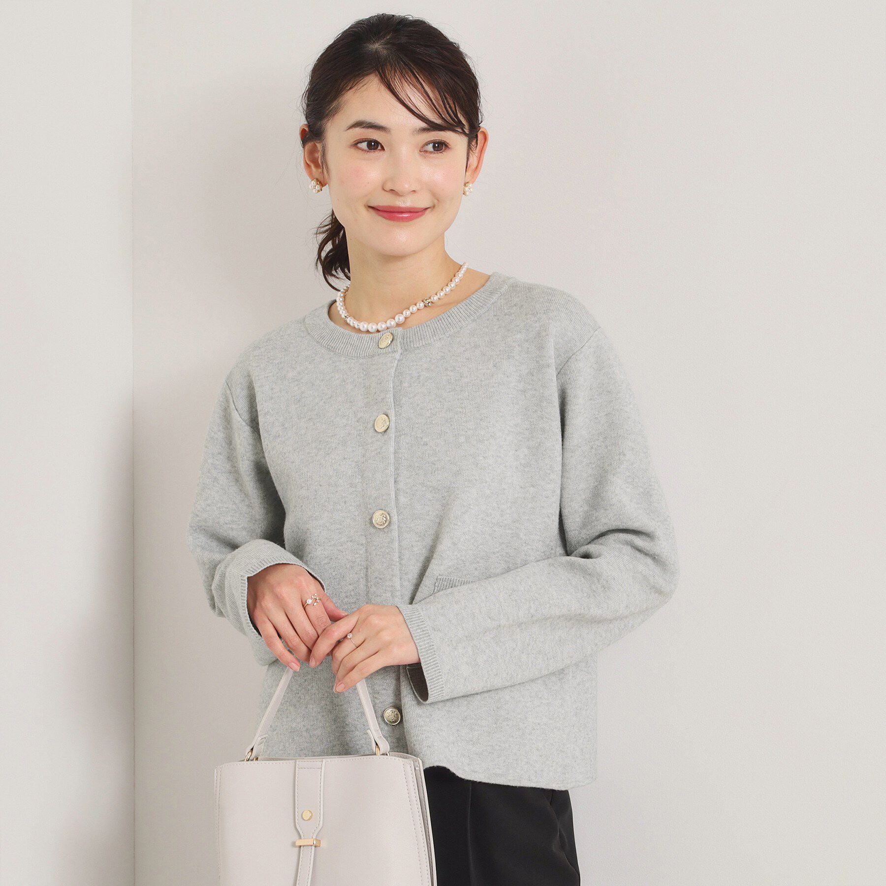 ITS&rsquo;DEMO「【花粉防止／手洗い可】ニットジャケット」|ノーカラージャケット|