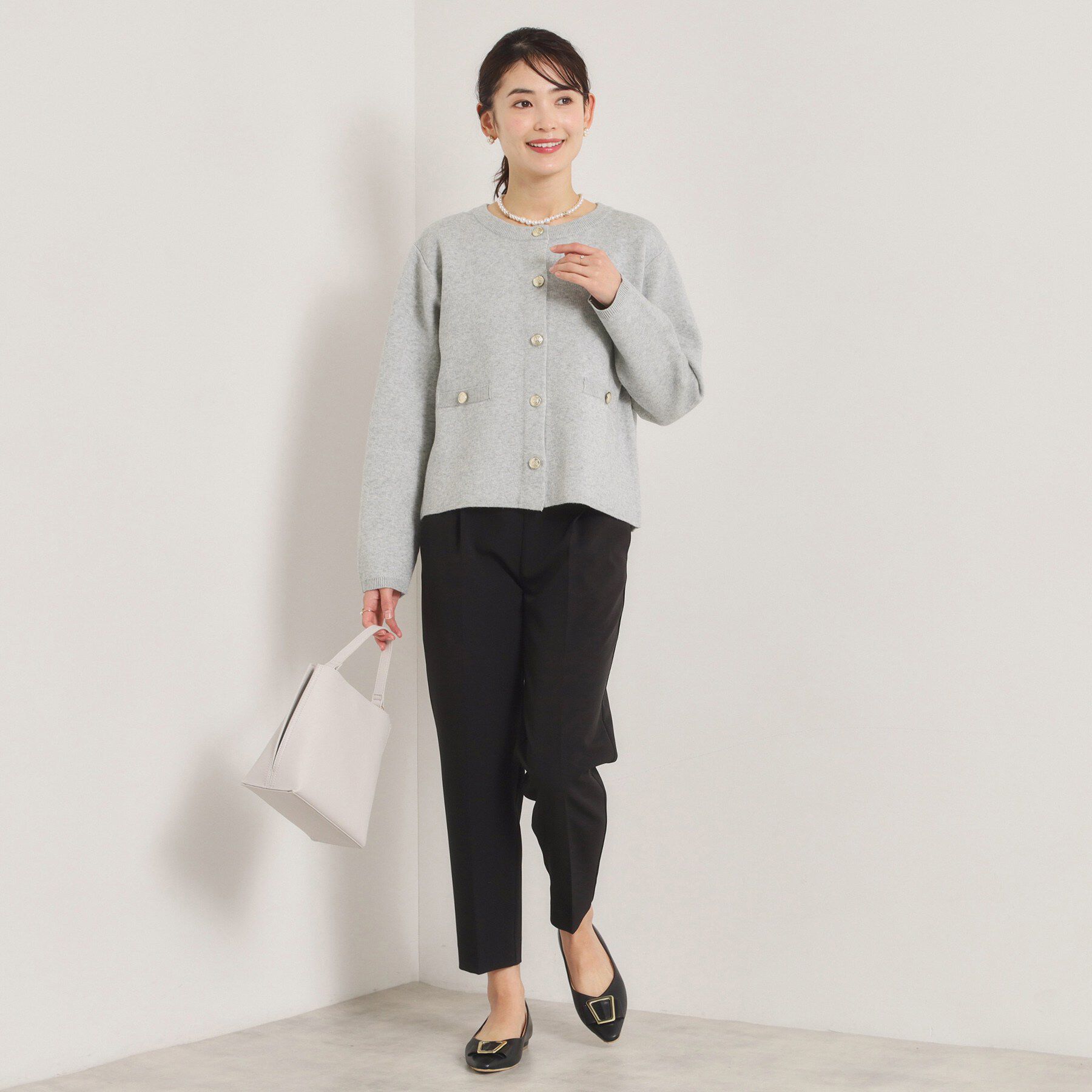 ITS&rsquo;DEMO「【花粉防止／手洗い可】ニットジャケット」|ノーカラージャケット|