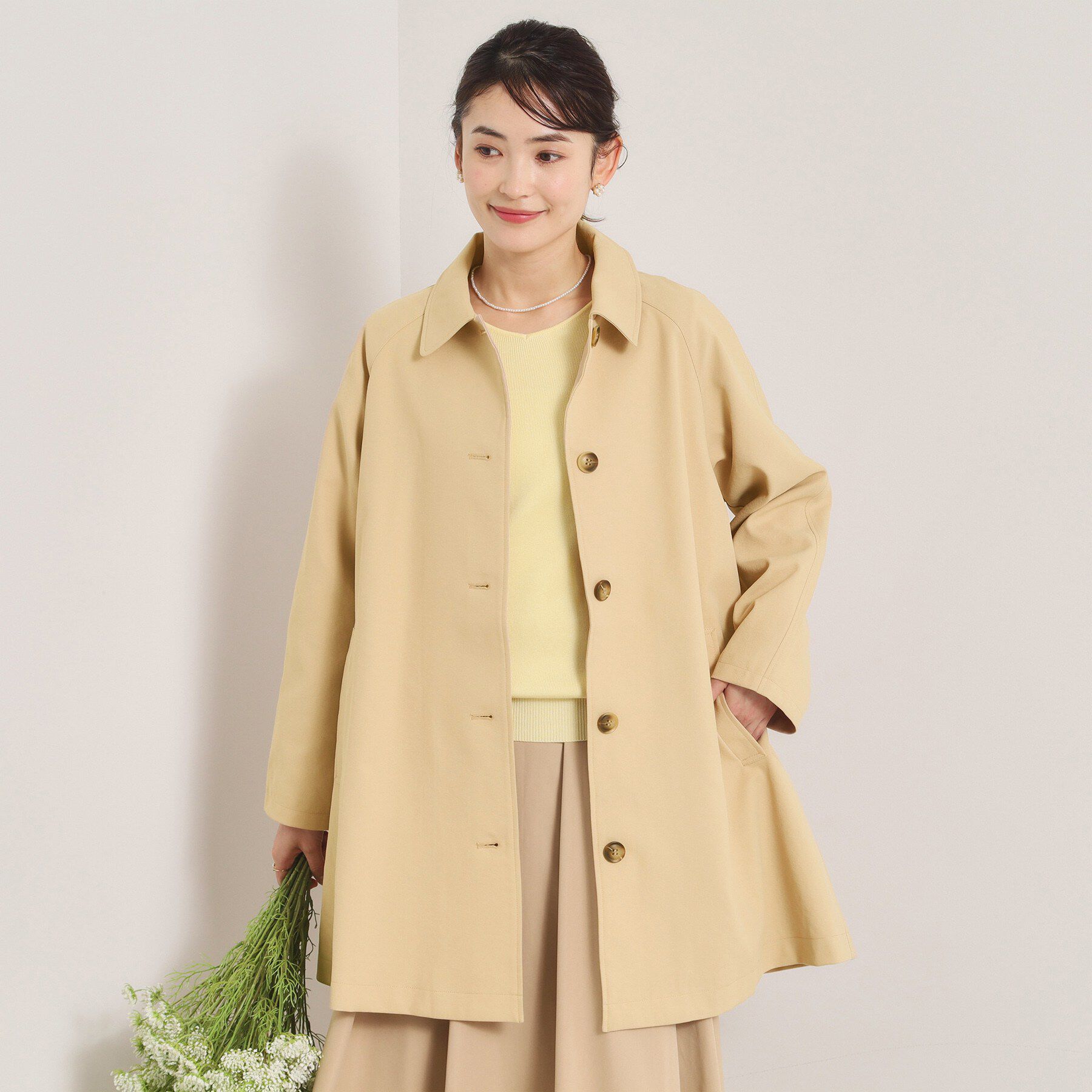 ITS&rsquo;DEMO「【撥水／花粉防止／手洗い可】ステンカラーコート」|ステンカラーコート|ベージュ(052)