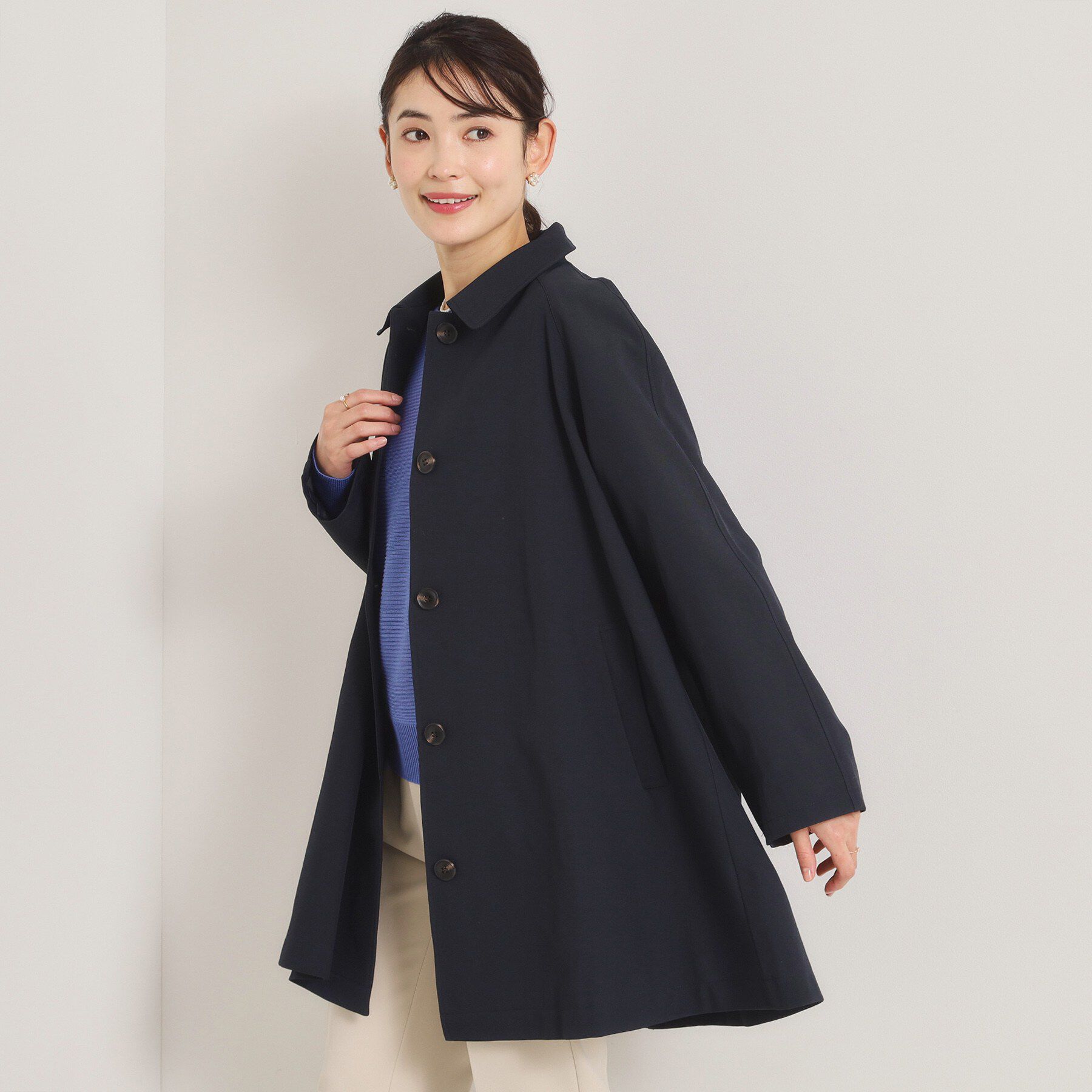 ITS&rsquo;DEMO「【撥水／花粉防止／手洗い可】ステンカラーコート」|ステンカラーコート|ネイビー(094)