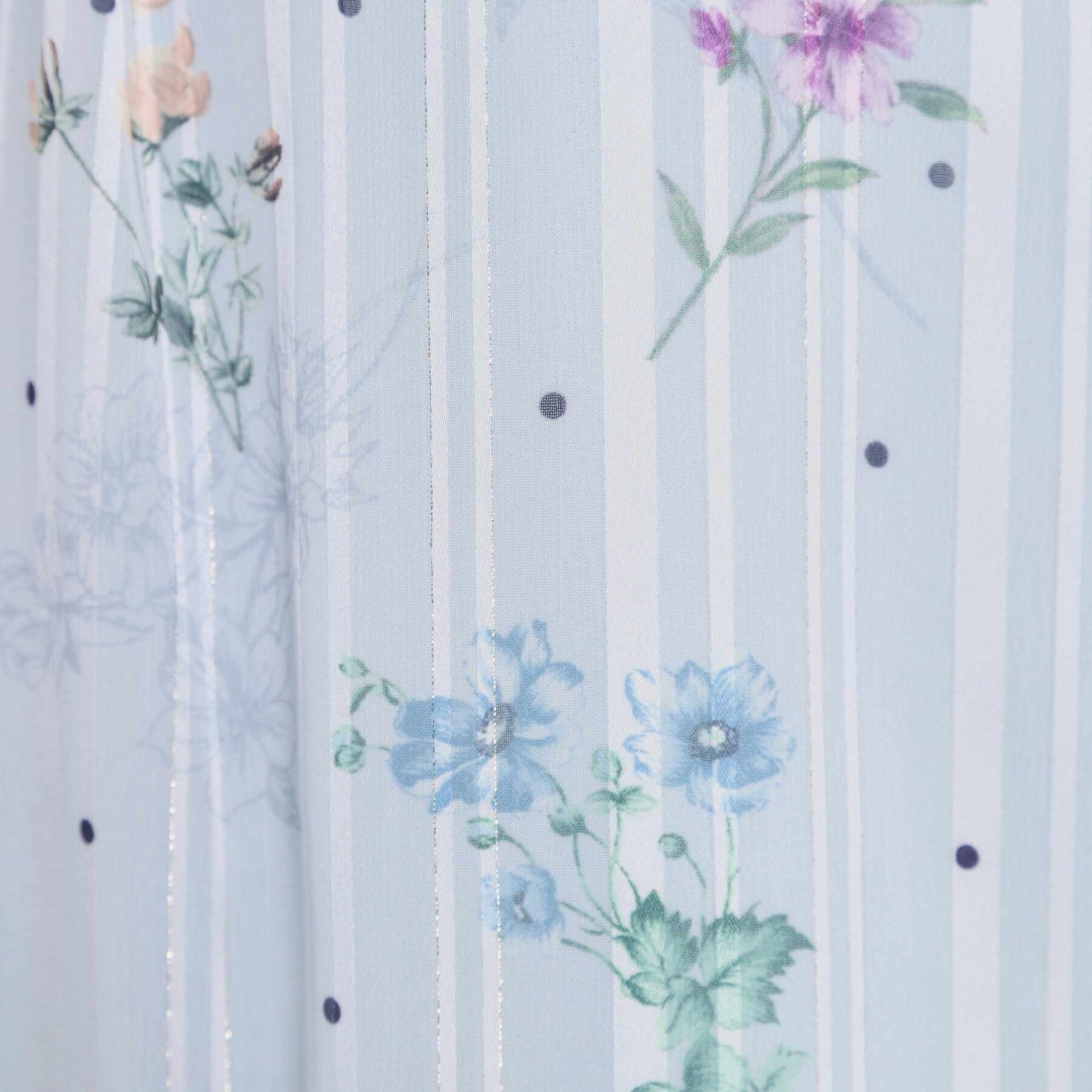 ITS&rsquo;DEMO「【手洗い可／セットアップ可】ラメストライプ花柄ブラウス」|シャツ・ブラウス|