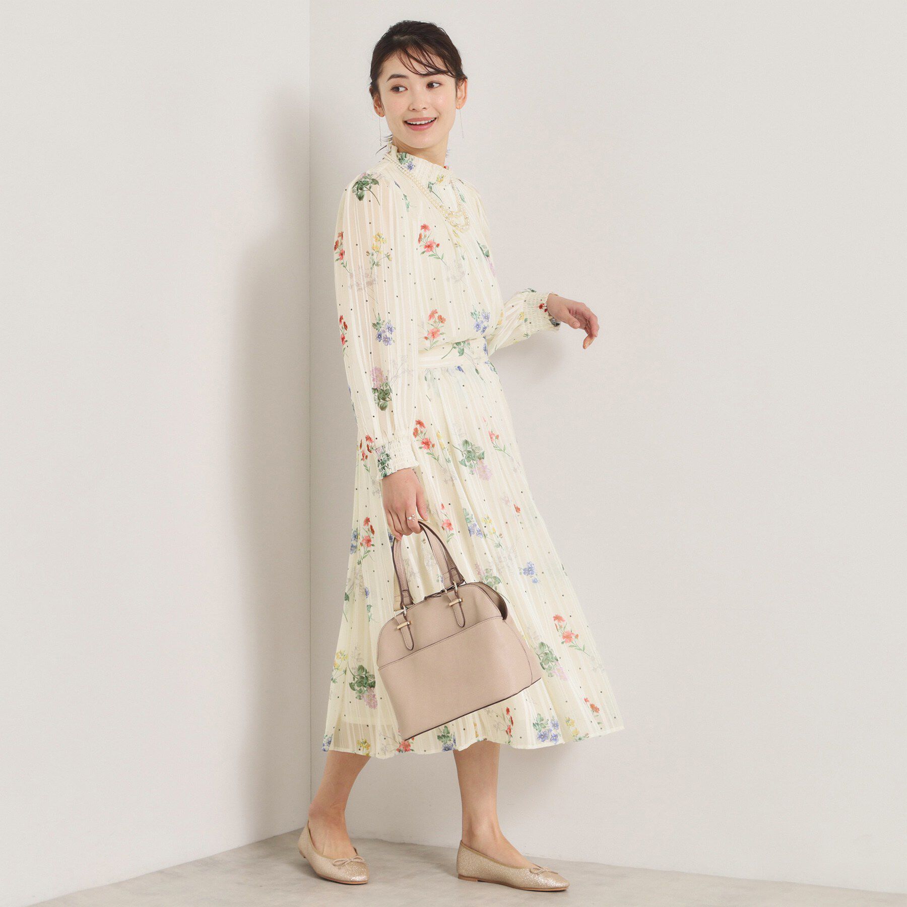 ITS&rsquo;DEMO「【手洗い可／セットアップ可】ラメストライプ花柄ブラウス」|シャツ・ブラウス|