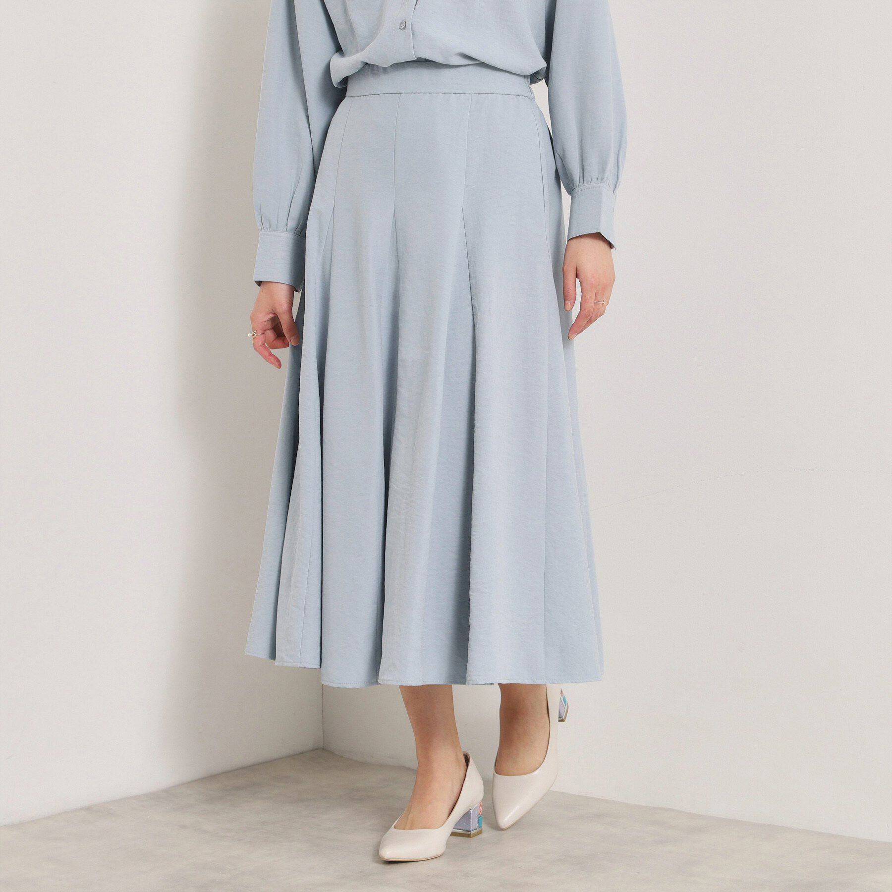 ITS&rsquo;DEMO「【手洗い可／セットアップ可】サテンピーチスカート」|スカート|