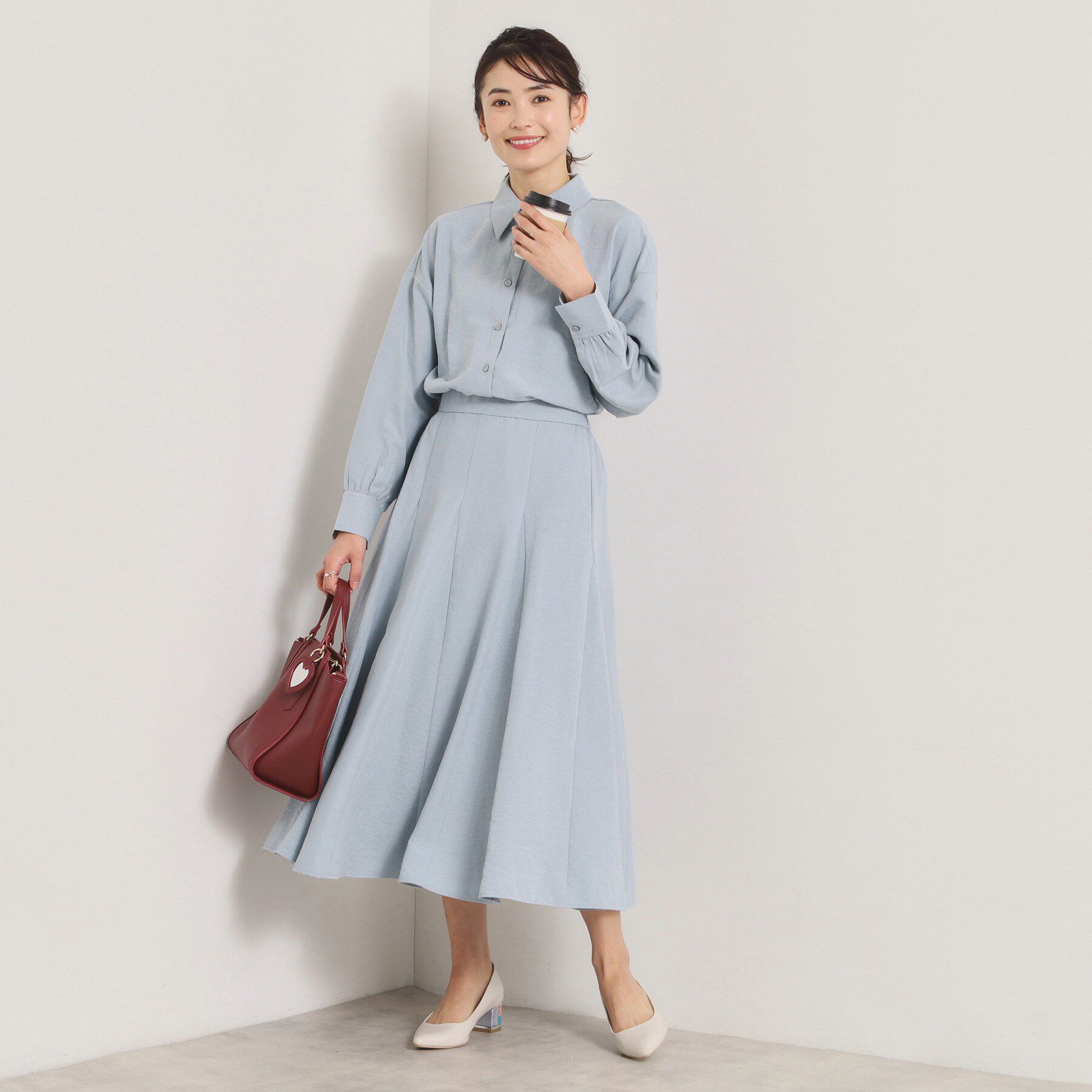 ITS&rsquo;DEMO「【手洗い可／セットアップ可】サテンピーチスカート」|スカート|