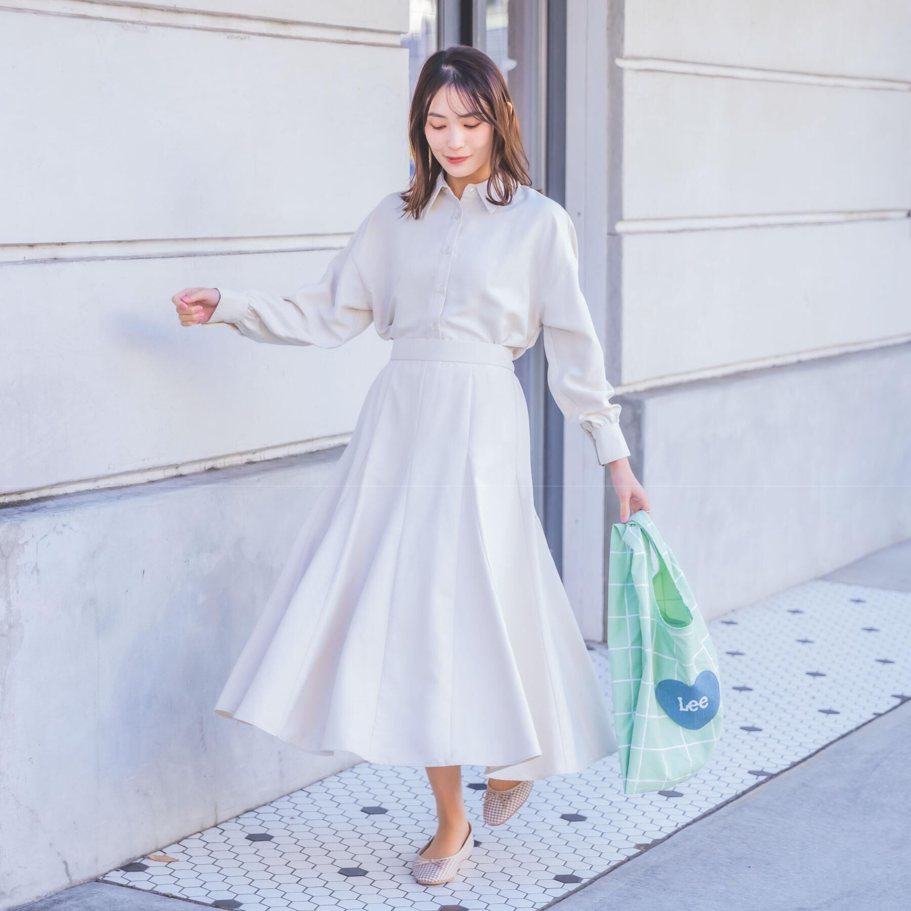 ITS&rsquo;DEMO「【手洗い可／セットアップ可】サテンピーチスカート」|スカート|