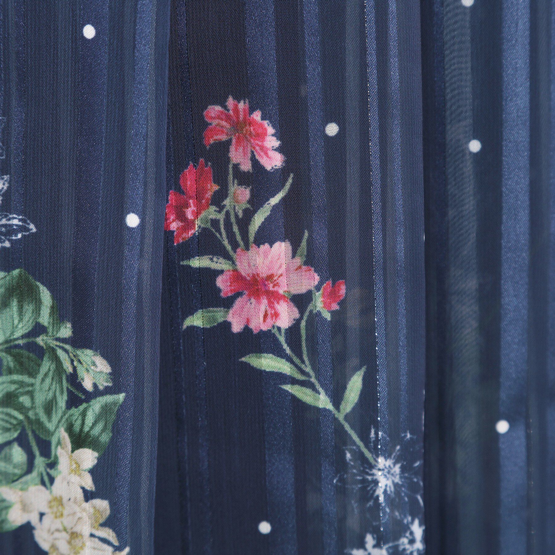 ITS&rsquo;DEMO「【手洗い可／セットアップ可】ラメストライプ花柄スカート」|スカート|