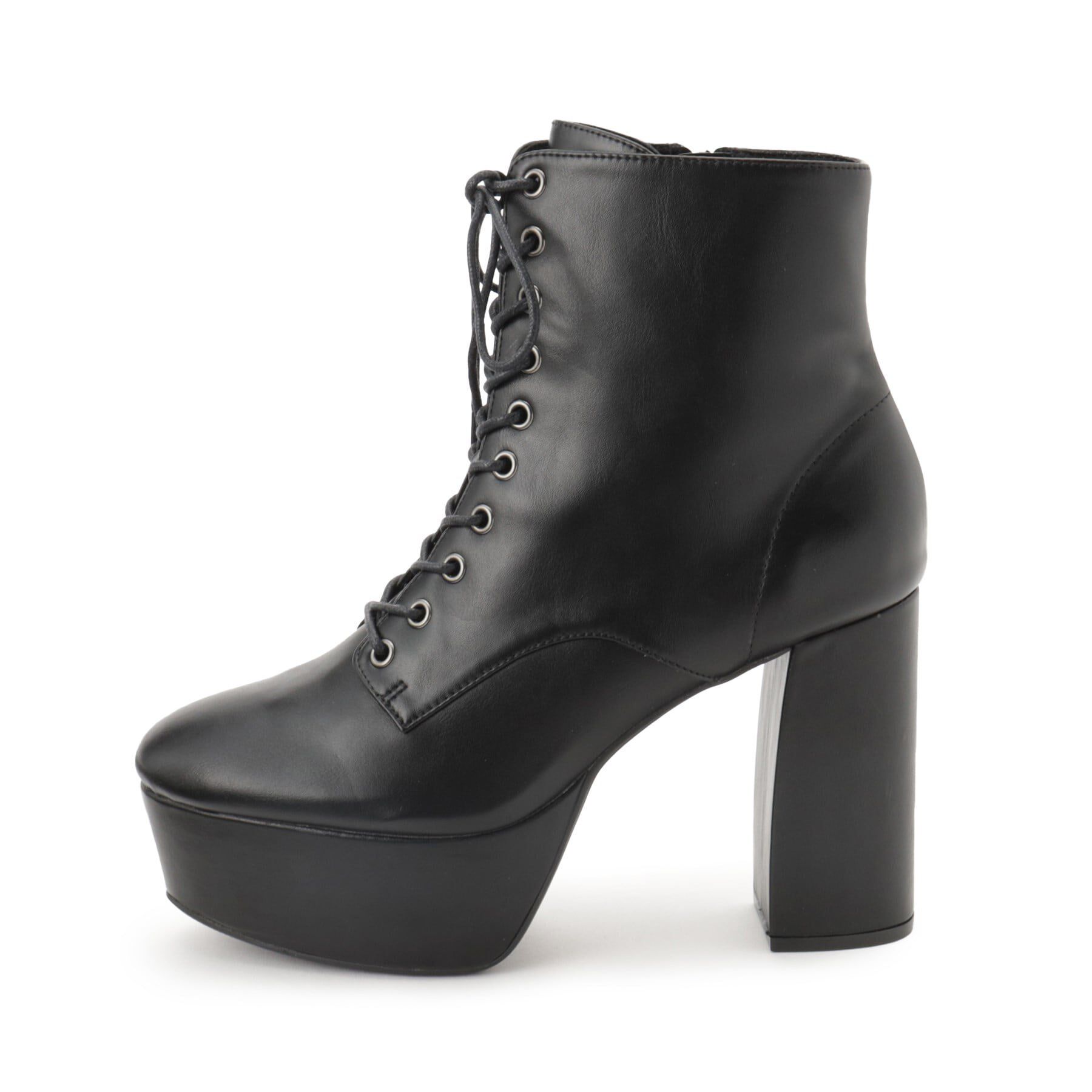 ESPERANZA「【ラク盛り／ショートブーツ】リピーター続出／脚長美脚　厚底レースアップブーツ」|ショートブーツ|