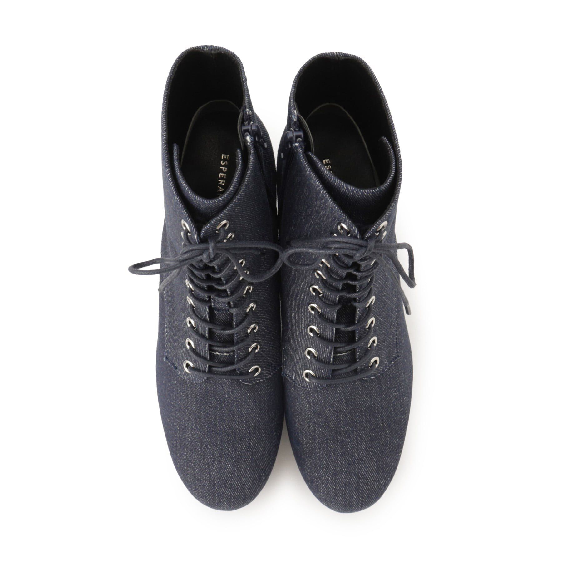 ESPERANZA「【ラク盛り／ショートブーツ】リピーター続出／脚長美脚　厚底レースアップブーツ」|ショートブーツ|