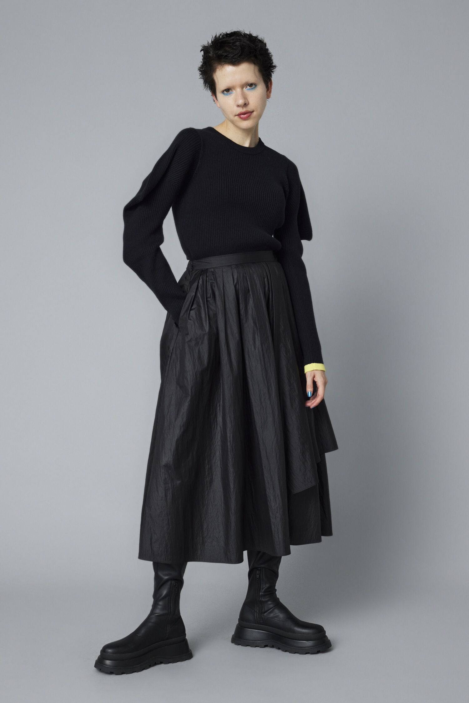 HeRIN.CYE「Layered skirt」|スカート|BLK