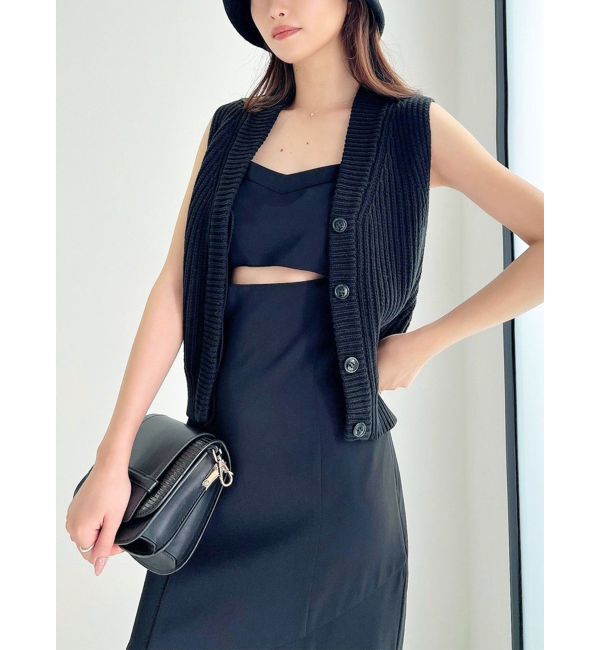 RESEXXY「ルーズニットベスト」|ベスト・ジレ|ブラック