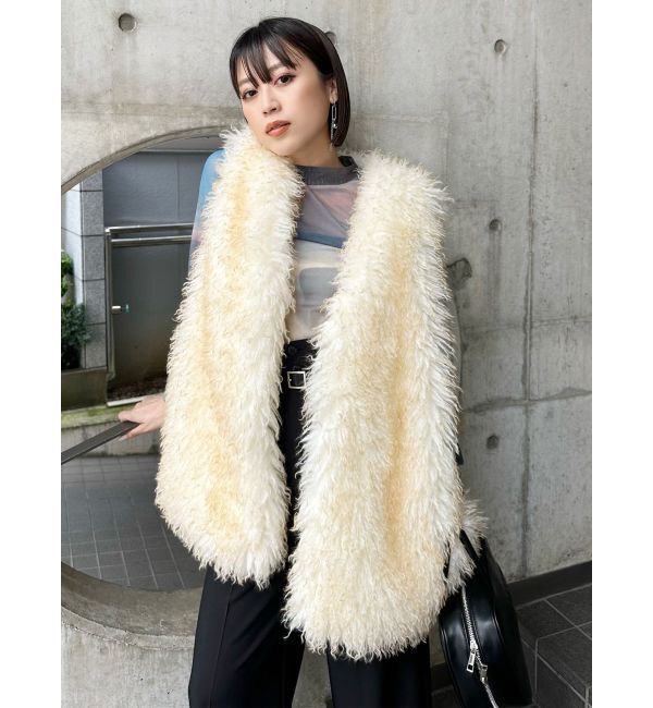 MURUA「フェイクファーオーバージレ」|ベスト・ジレ|