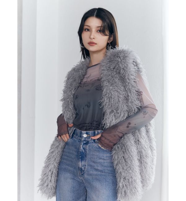 MURUA「フェイクファーオーバージレ」|ベスト・ジレ|