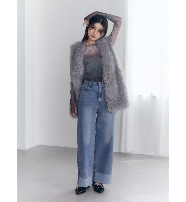 MURUA「フェイクファーオーバージレ」|ベスト・ジレ|