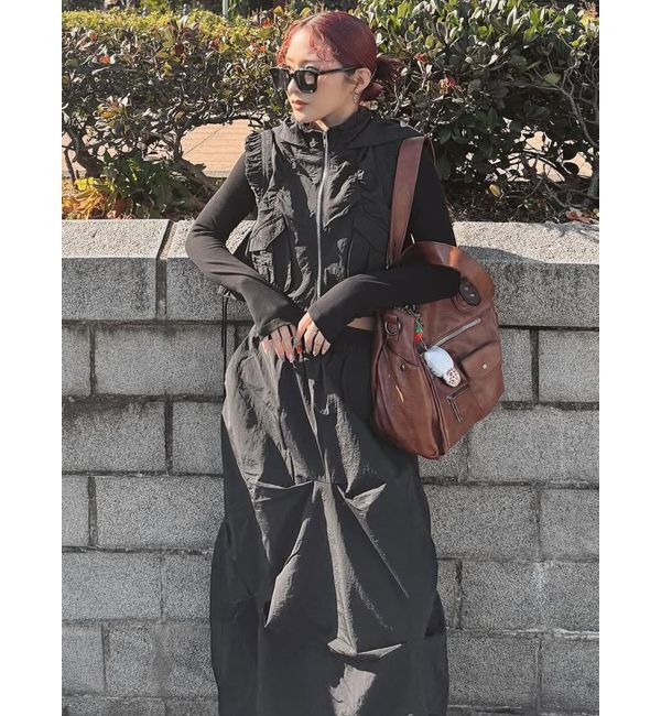 MURUA「シャーリングフードベスト【セットアップ着用可】」|ベスト・ジレ|