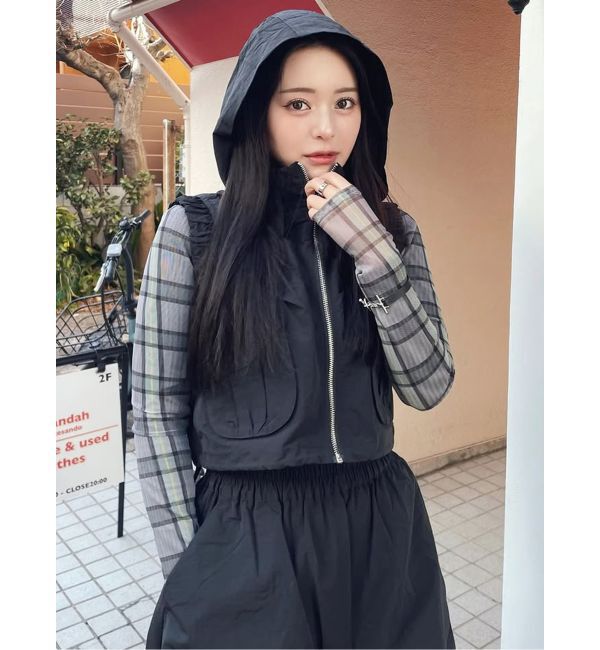 MURUA「シャーリングフードベスト【セットアップ着用可】」|ベスト・ジレ|