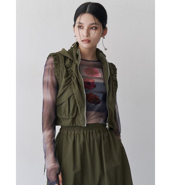 MURUA「シャーリングフードベスト【セットアップ着用可】」|ベスト・ジレ|