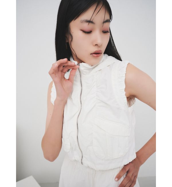 MURUA「シャーリングフードベスト【セットアップ着用可】」|ベスト・ジレ|