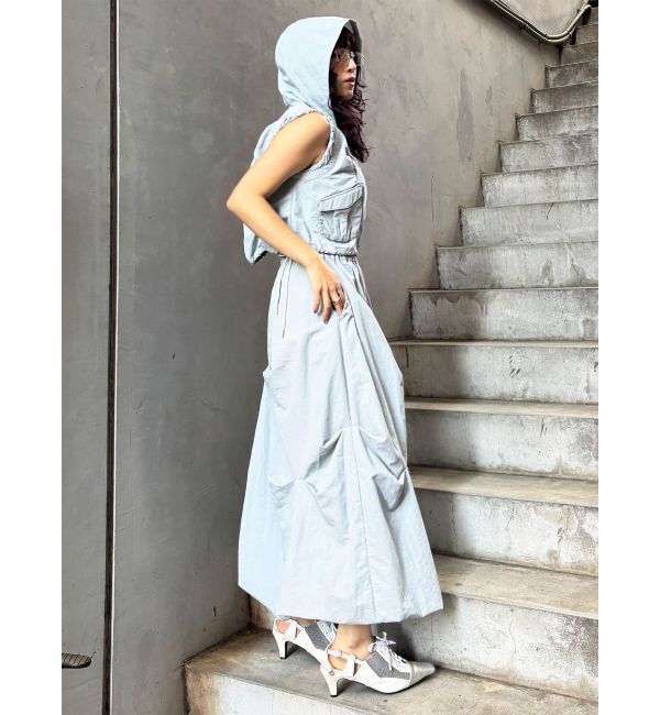 MURUA「シャーリングフードベスト【セットアップ着用可】」|ベスト・ジレ|