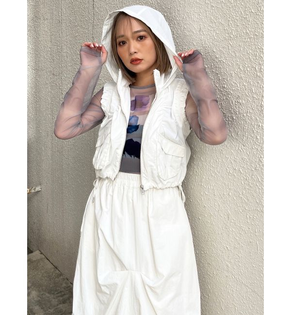 MURUA「シャーリングフードベスト【セットアップ着用可】」|ベスト・ジレ|