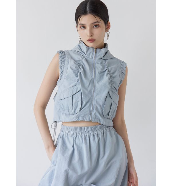 MURUA「シャーリングフードベスト【セットアップ着用可】」|ベスト・ジレ|