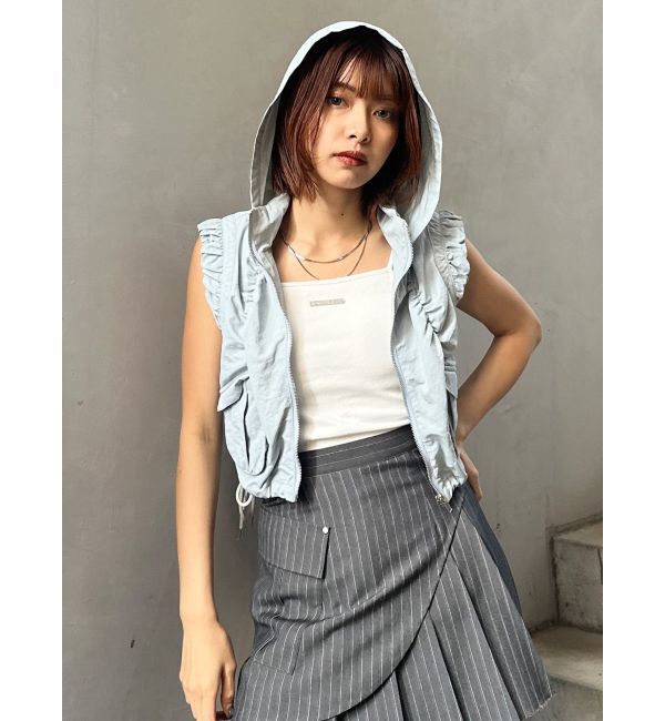 MURUA「シャーリングフードベスト【セットアップ着用可】」|ベスト・ジレ|