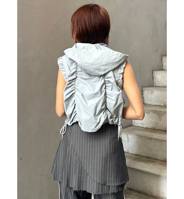 MURUA「シャーリングフードベスト【セットアップ着用可】」|ベスト・ジレ|