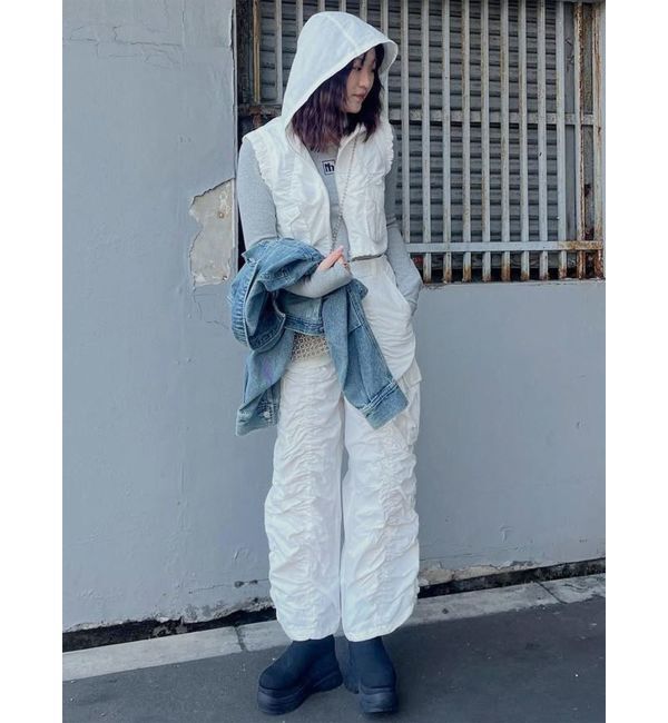 MURUA「シャーリングフードベスト【セットアップ着用可】」|ベスト・ジレ|