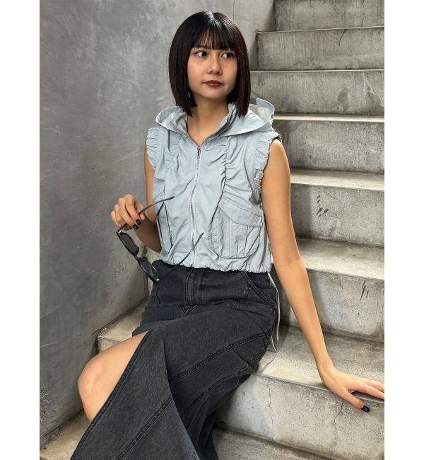 MURUA「シャーリングフードベスト【セットアップ着用可】」|ベスト・ジレ|