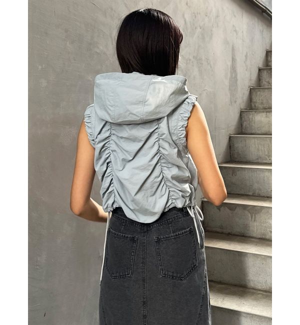 MURUA「シャーリングフードベスト【セットアップ着用可】」|ベスト・ジレ|