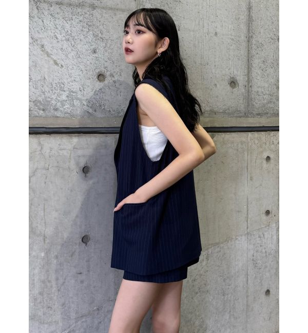 MURUA「ピークドラペルダブルミドルジレ」|ベスト・ジレ|