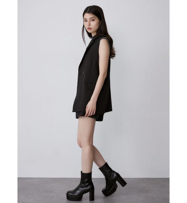 MURUA「ピークドラペルダブルミドルジレ」|ベスト・ジレ|